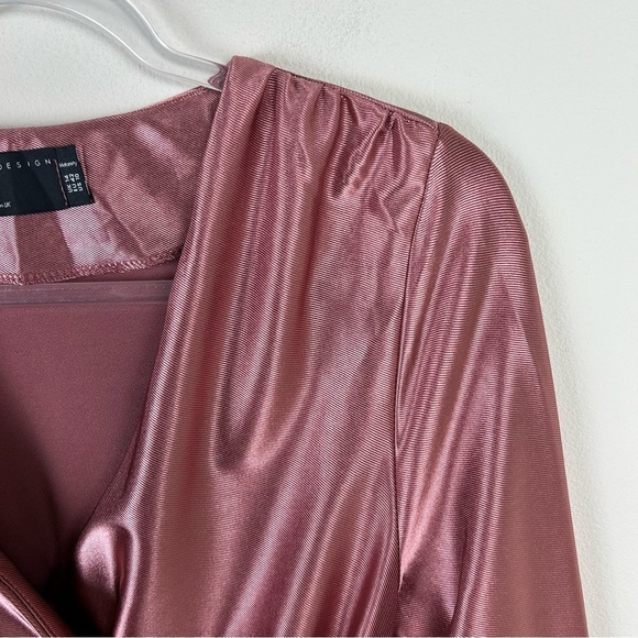 ASOS Design Maternity Stretch Satin wrap midi dress size: 10 - Picture 8 of 15